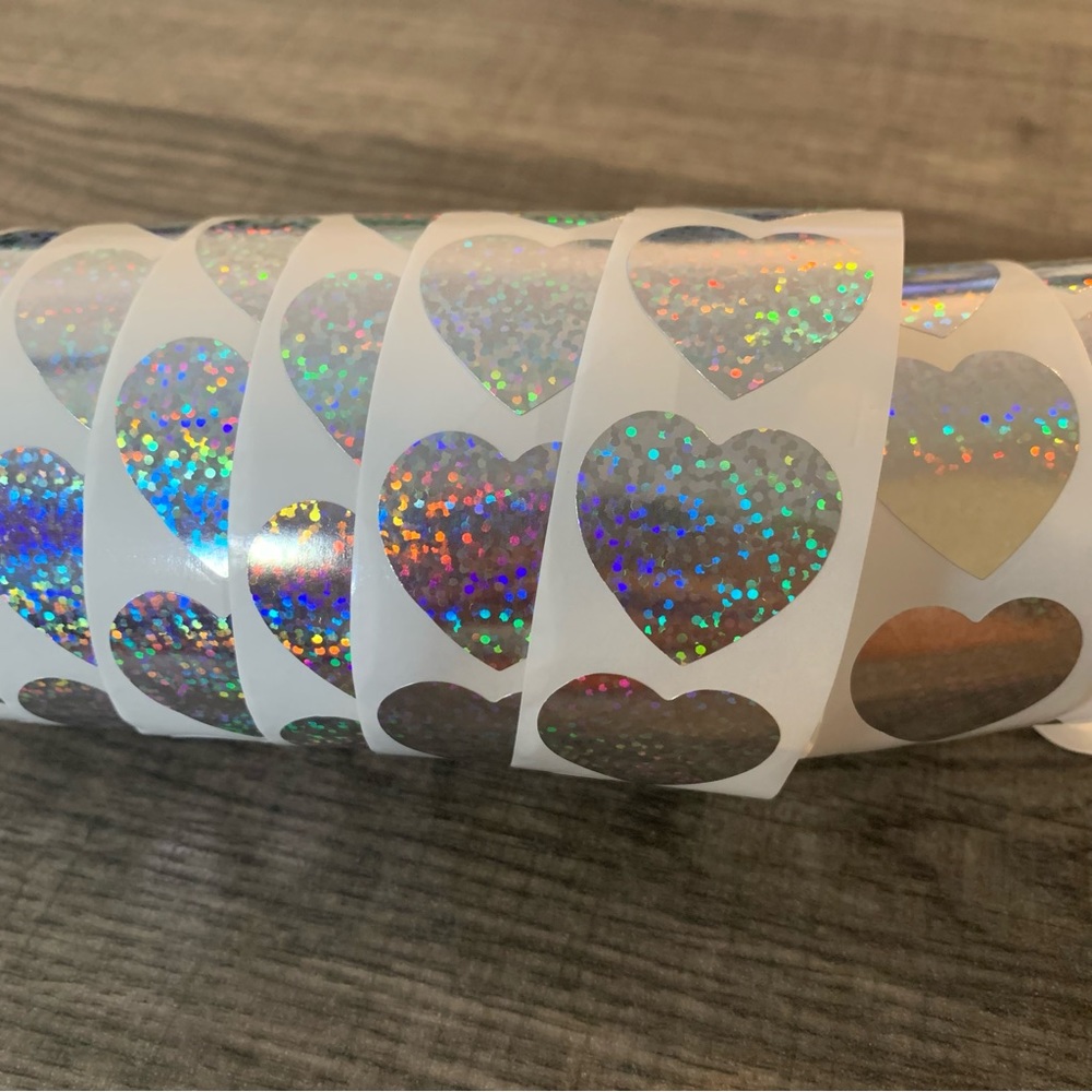 🍒🍒 Reflective Heart Stickers - Picture 3 of 3
